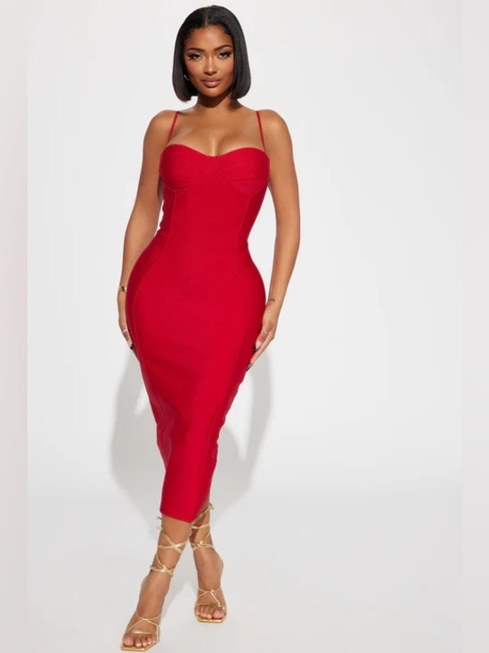 Fashion Nova Dresses & Skirts - Fashion Nova Red Bustier Bodycon Dress